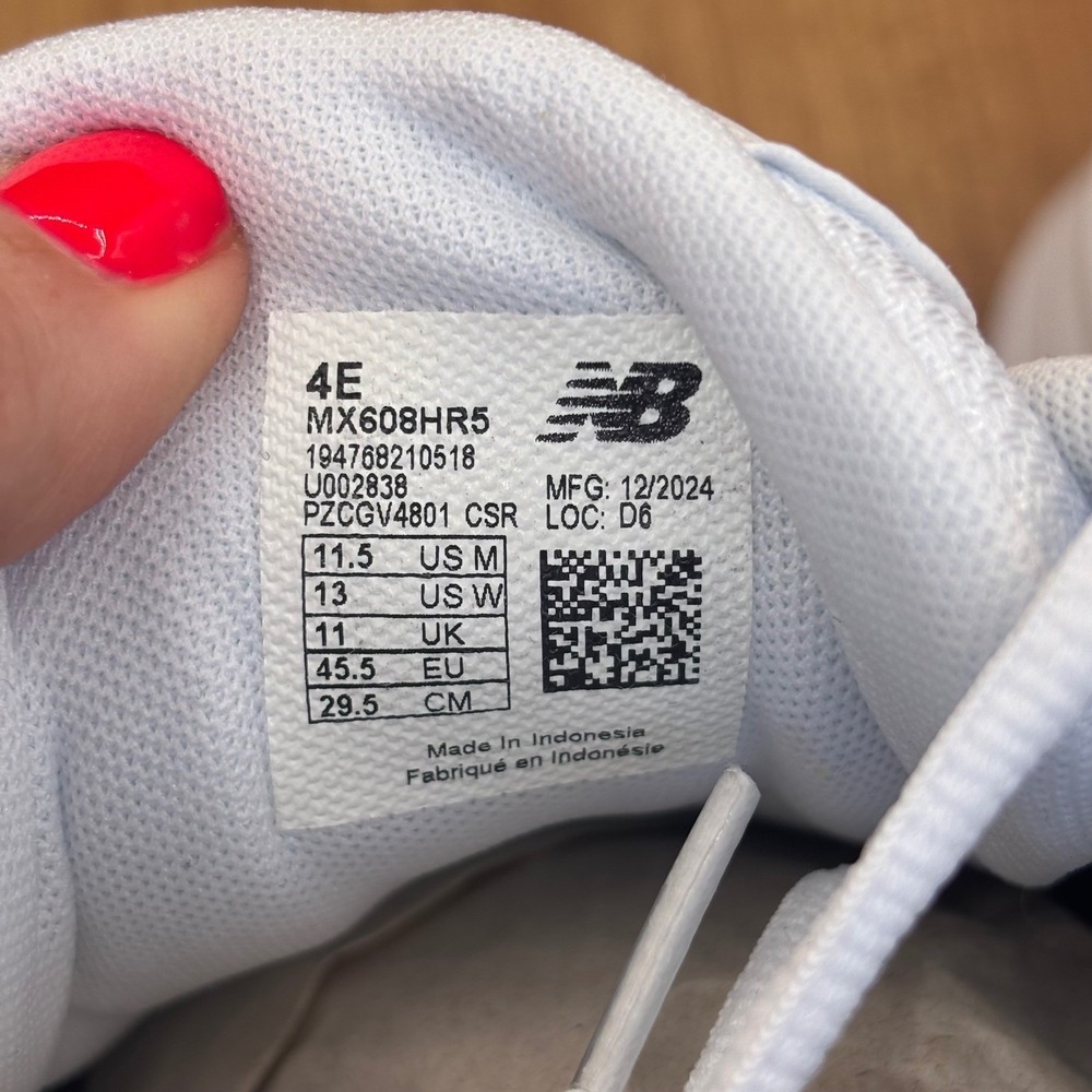 New Balance 608v5 Training Shoe Men 11.5 4E Wide White Red USA ABZORB NEW - Picture 7 of 7